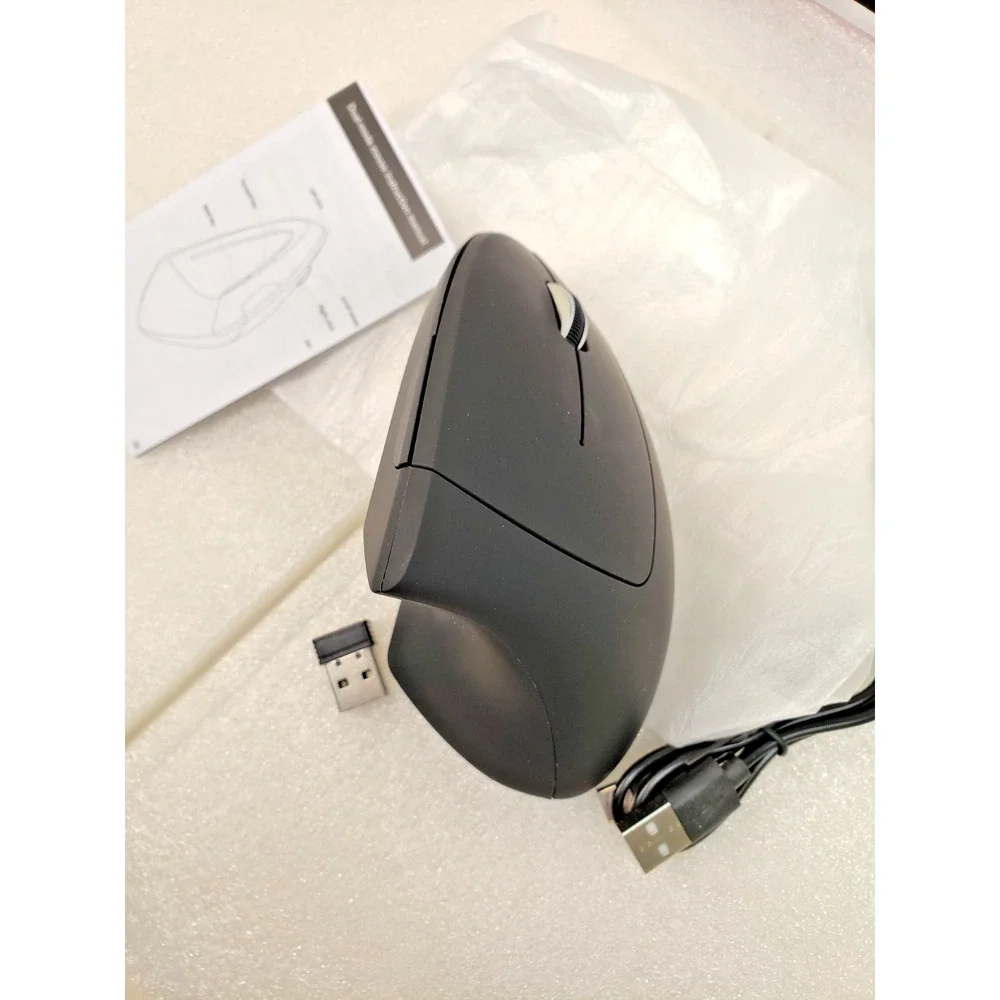 Dual-Mode Bluetooth & 2.4G Wireless Vertical Ergonomic Mouse – Black